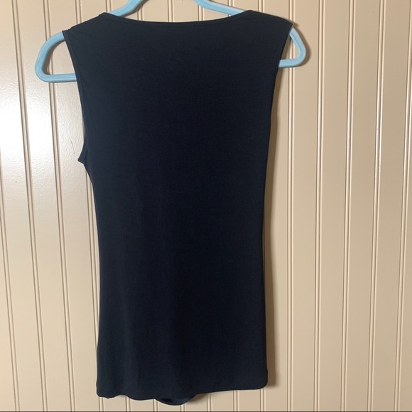 CAbi 261 Black Double Draped Knit Tank Sz S - Picture 3 of 7